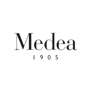Logo Medea 1905 in bianco e nero.