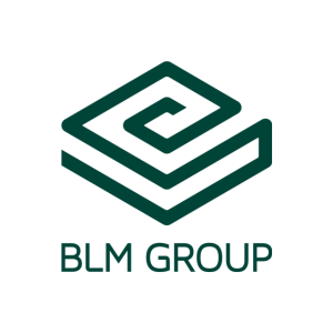 Logo aziendale BLM Group stilizzato.